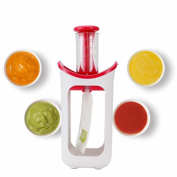 Squeeze Pouches Pouch Filling Station for semi-Solid Food with 10 Reusable Storage Bags