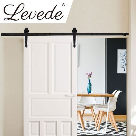 Levede Sliding Barn Door Hardware Track Roller Kit 1.83M Antique Classic Single