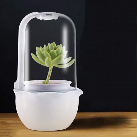 Succulent Pots with LED Grow Light,Smart Succulent Planters with Timer and Ventilation System