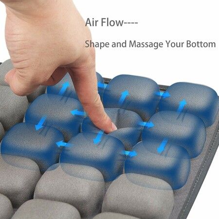 Air Inflatable Seat Cushion for Office, Study, Driving, Gaming,Wheelchair  3D Stereo Airbag Adjustable Seat Cover Air Cushion 