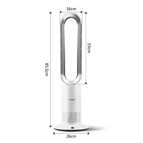 Bladeless Tower Fan 2 In 1 Heater Cool Hot Oscillating Heating with LED and Remote Control