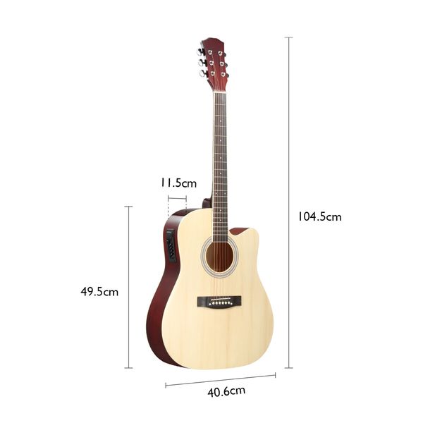 Melodic Acoustic Electric Guitar Wooden Folk 4 Band EQ Nature 41 Inch 