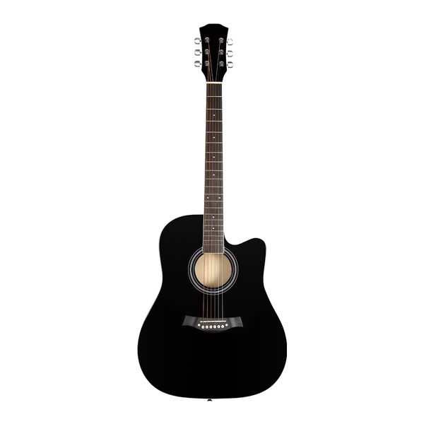 Melodic Acoustic Electric Guitar Wooden Folk 4 Band EQ Black 41 Inch