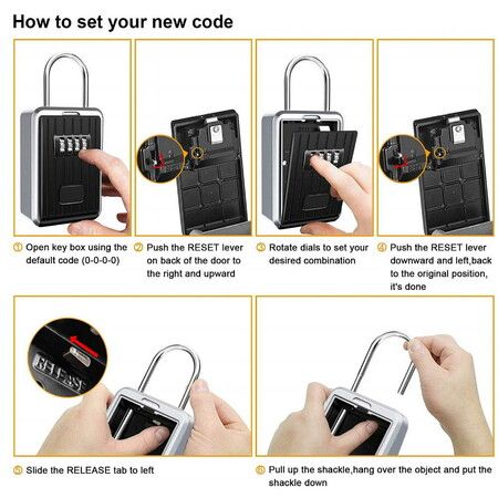 Key Lock Box with 4-Digit Combination outdoor Lock Box for House Key