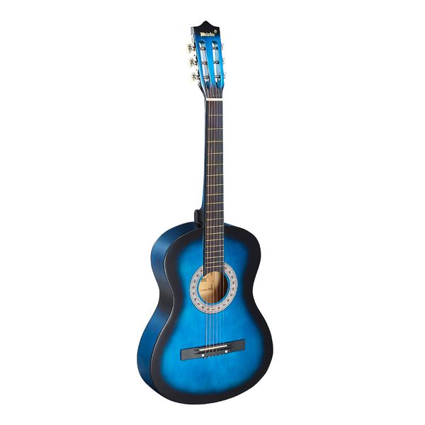 Melodic 38 Inch Round Acoustic Guitar Pack Classical Cutaway Blue