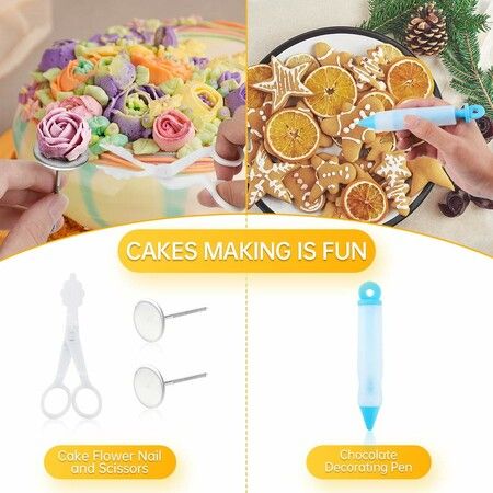 Cake Decorating kit- 85 PCs Cake Decorating Tools with a Non Slip Base Cake Turntable