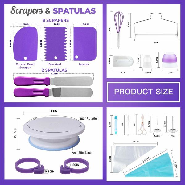 Cake Decorating Tools Kit, Baking Supplies for Beginners, Baking Pastry Tools,  137 PCS