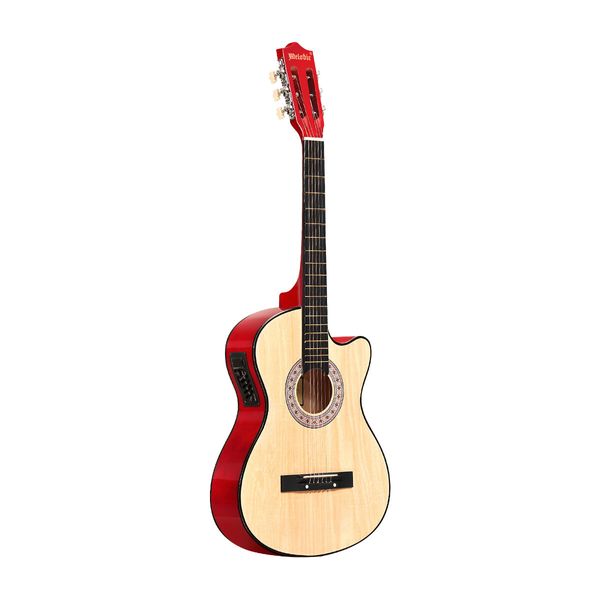 Melodic Natural 38 Inch Electric Acoustic Guitar Classical Cutaway 6 Strings w/ Bag