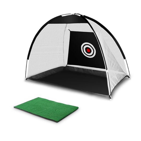 Golf Practice Net and Hitting Mat Target Set Training Aids Home Golf Swing Driving Indoor Outdoor