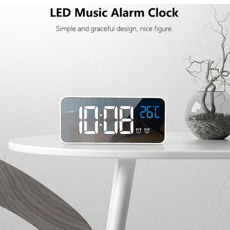 Smart electronic alarm clock creative LED portable electronic watch snooze multiple sets of alarm clock can be charged