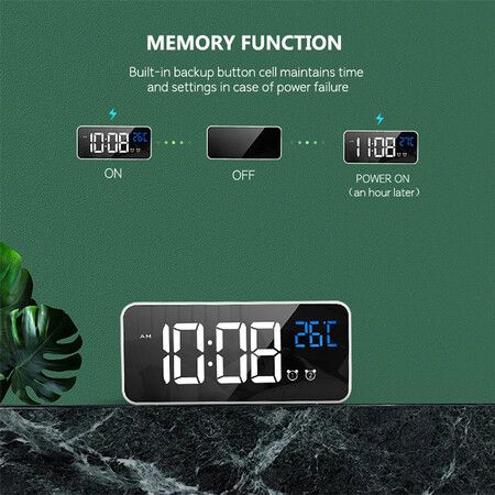 Smart electronic alarm clock creative LED portable electronic watch snooze multiple sets of alarm clock can be charged