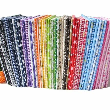 56pcs 25cm x 25cm Top Cotton Craft Fabric Bundle Squares Patchwork DIY Sewing Scrapbooking Quilting Dot Pattern