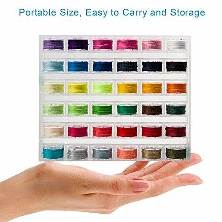 36Pcs Bobbins and Sewing Threads with Bobbin Case for Multiple Sewing Machine