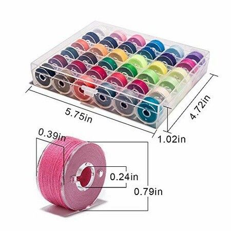 36Pcs Bobbins and Sewing Threads with Bobbin Case for Multiple Sewing Machine