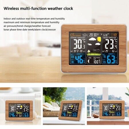 Weather Station 3365 Temperature Humidity Barometer Snooze Function Alarm Clock with Outdoor Sensor