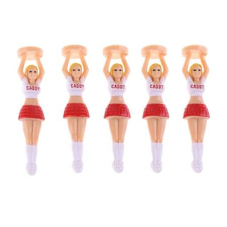 5pcs Cheerleaders Shaped Golf Ball Tees Holder