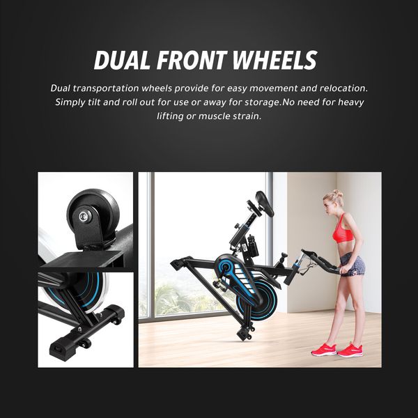 Genki Magnetic Exercise Bike Stationary Spin Bike Home Gym Bicycle Equipment Indoor Cycling with LCD