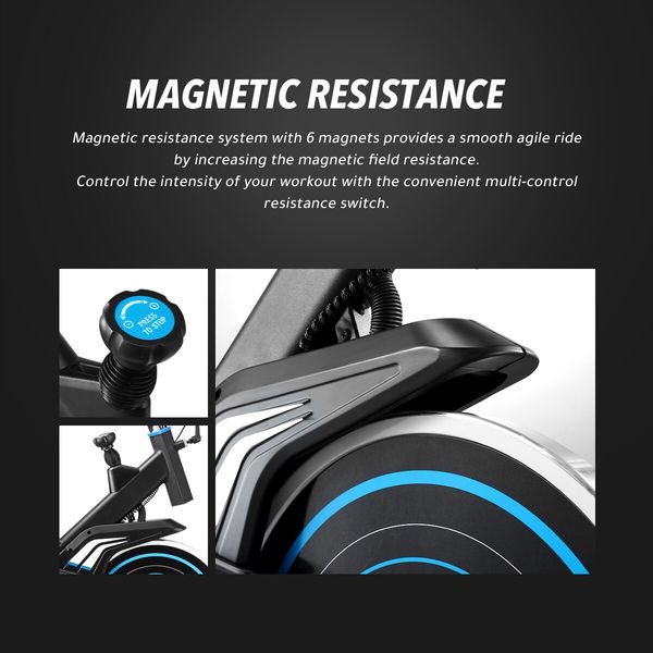 Genki Magnetic Exercise Bike Stationary Spin Bike Home Gym Bicycle Equipment Indoor Cycling with LCD