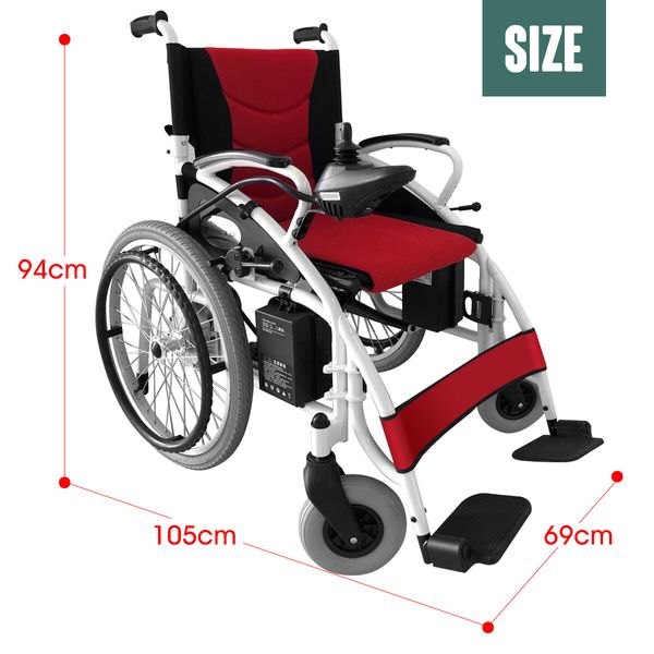 Electric Powered Wheelchair Self-propelled Manual Wheelchair Foldable Lightweight 