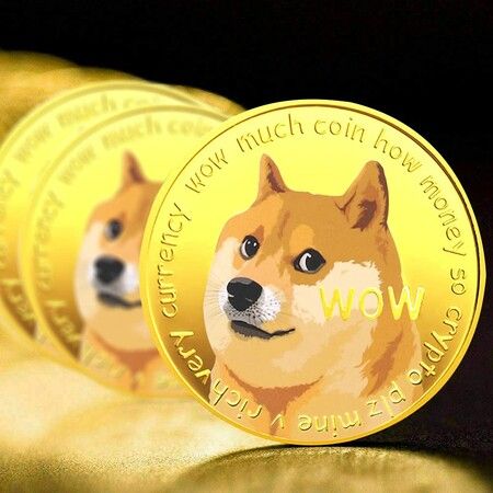 2Pcs Dogecoin Commemorative Coin Gold&Sliver Plated Doge Coin 2021 Limited Edition Collectible Coin Virtual Currency Gift