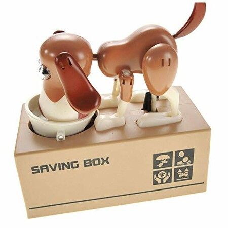 My Dog Piggy Bank - Robotic Coin Munching Toy Money Box Automated Puppy Stealing Coin Bank, Money Box