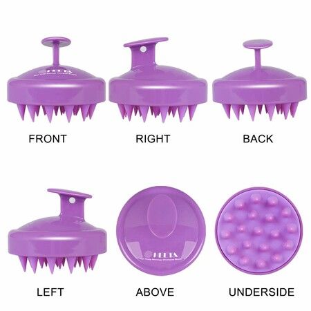 Hair Shampoo Brush, Scalp Care Hair Brush with Soft Silicone Scalp Massager (Purple)