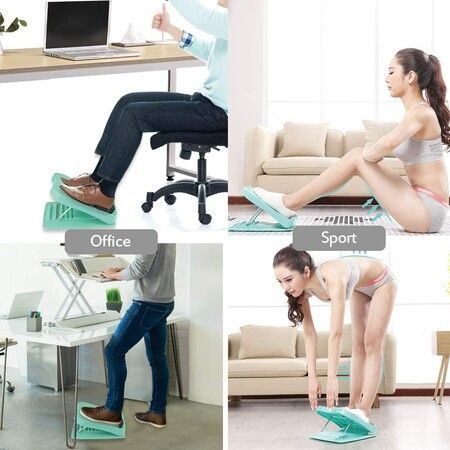 Under Desk Footrest Calve Stretcher 5 Positions Adjustable Slant Board Portable Incline Boards Exercise Wedge for Office Foot Rest Stool Leg Stretch &Workout Equipment