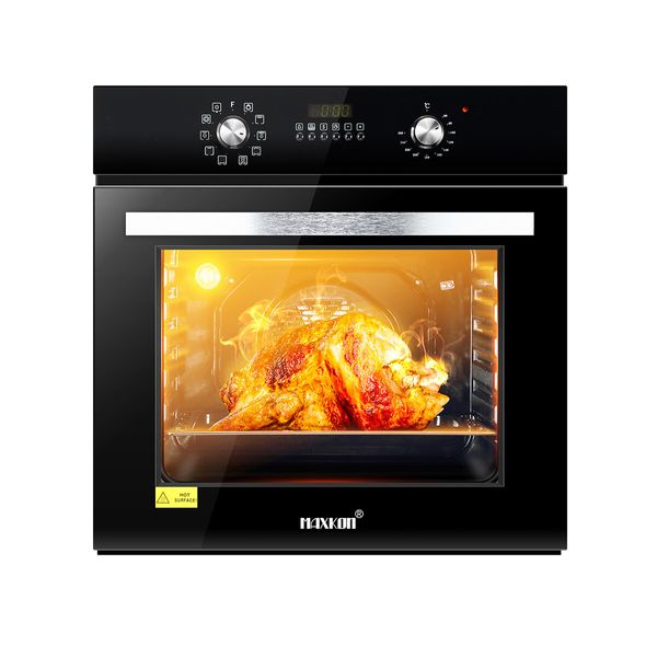 Maxkon Built in Electric Wall Oven Cooking Oven 10 Functions 80L Knob Control 