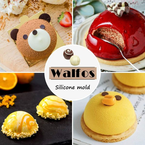 Medium Semi Sphere Silicone Mold, Half Sphere Silicone Baking Molds for Making Chocolate, Cake, Jelly, Dome Mousse(2 Packs)