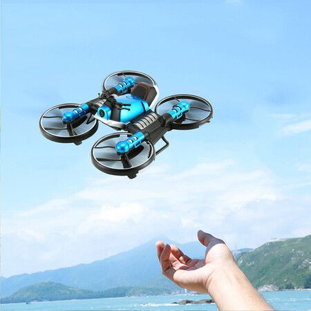 2 IN 1 MOTORCYCLE FOLDING RC DRONE with 2MP Camera, Wifi RC Quadcopter Drone, Fpv, Aerial Photography, Electric Deformation Helicopter