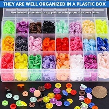 360pcs Snaps Plastic Buttons with Snaps Pliers Set for Clothes Sewing, Bibs, Rain Coat Crafting