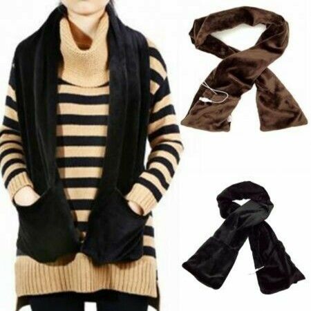 Heated Scarf USB Heat Shawl Electric Warm Neck Wrap  Pockets