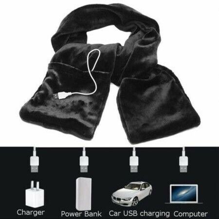 Heated Scarf USB Heat Shawl Electric Warm Neck Wrap  Pockets