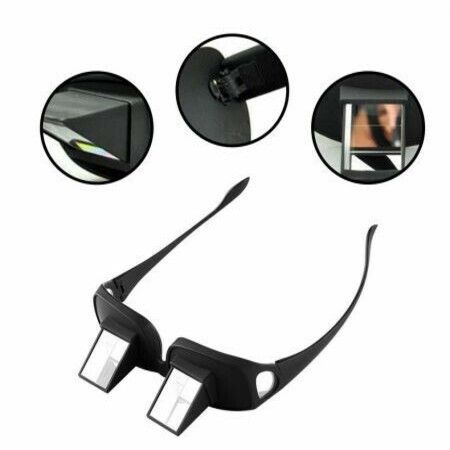 Lazy Glasses Prism Glasses Horizontal Glasses  Prism Periscope Lie Down Eyeglasses for Reading and Watch TV in Bed Unisex