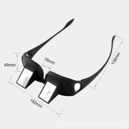 Lazy Glasses Prism Glasses Horizontal Glasses  Prism Periscope Lie Down Eyeglasses for Reading and Watch TV in Bed Unisex