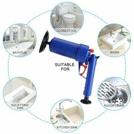 Air Drain Blaster, Sink Plunger, Air Power Toilet Plunger, Manual Pump Cleaner,Pipe Blaster, High Pressure Plunger for Bath/Toilet/Sink/Floor Drain/Kitchen Clogged Pipe