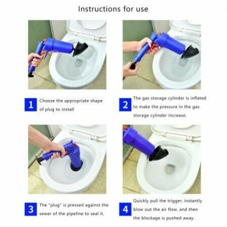 Air Drain Blaster, Sink Plunger, Air Power Toilet Plunger, Manual Pump Cleaner,Pipe Blaster, High Pressure Plunger for Bath/Toilet/Sink/Floor Drain/Kitchen Clogged Pipe