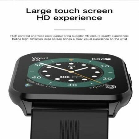 Y79 1.75 Inch Smartwatch Full Touch Men Women Fitness Tracker IP68 Waterproof (Black)