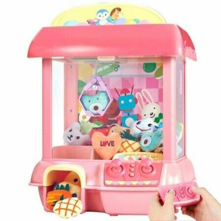 Claw Machine,C1 Claw Toy,2.4G Remote Control Automatic Dual Mode Mini Claw Machine, Intelligent System with Music and Lighting(Pink)