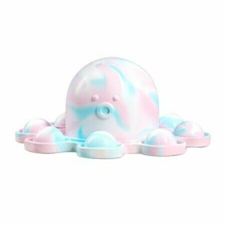 Reversible Octopus Push Pop Bubble Fidget Toy, Flip Cute and Small Octopus Squeeze Sensory Tools to Relieve Emotional Stress for Kids Adults, 4pcs