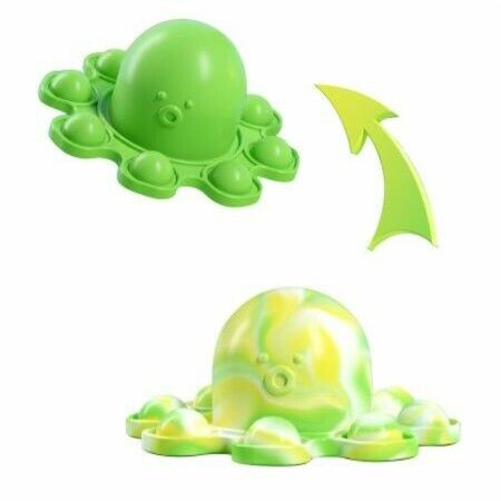 Reversible Octopus Push Pop Bubble Fidget Toy, Flip Cute and Small Octopus Squeeze Sensory Tools to Relieve Emotional Stress for Kids Adults, 4pcs