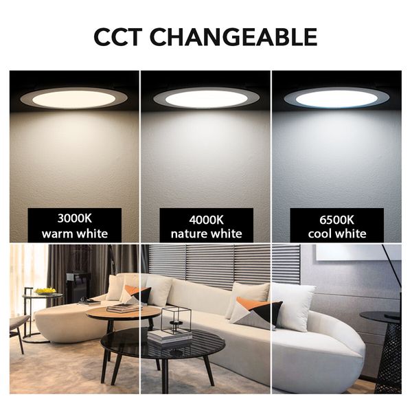 10x LED Downlight Kit Ceiling Bathroom Tri-colour CCT Changeable Dimmable Downlights 9W 90MM