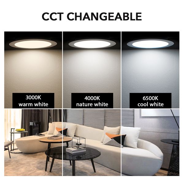 6x LED Downlight Kit 9W 90MM Ceiling Bathroom CCT Changeable Colour Dimmable Downlights