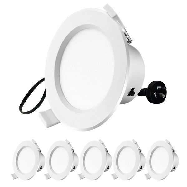 6x LED Downlight Kit 9W 90MM Ceiling Bathroom CCT Changeable Colour Dimmable Downlights