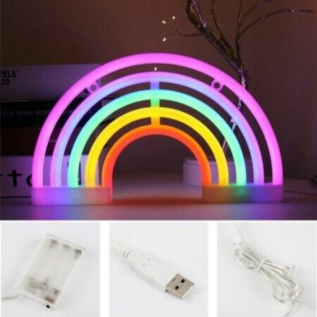 Rainbow Light Cute Rainbow Neon Sign Night Light LED Rainbow Shaped Neon Sign Light Wall Decor Art Neon Sign Home Decoration