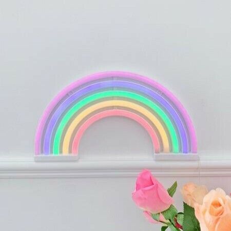 Rainbow Light Cute Rainbow Neon Sign Night Light LED Rainbow Shaped Neon Sign Light Wall Decor Art Neon Sign Home Decoration