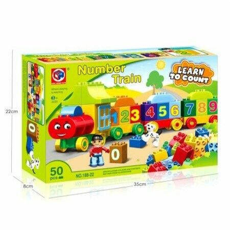 50PCS Learning and Counting Train Set Building Kit COMPATIBLE WITH LEGO My First Number Train 10847