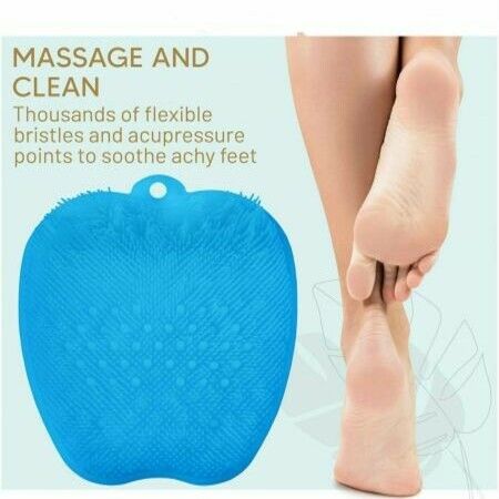 Shower Foot Massager Scrubber - Improves Foot Circulation & Reduces Foot Pain - Soothes Tired Achy Feet And Scrubs Feet Clean - Non Slip With Suction Cups