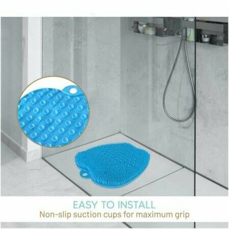 Shower Foot Massager Scrubber - Improves Foot Circulation & Reduces Foot Pain - Soothes Tired Achy Feet And Scrubs Feet Clean - Non Slip With Suction Cups