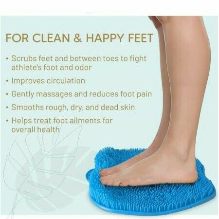 Shower Foot Massager Scrubber - Improves Foot Circulation & Reduces Foot Pain - Soothes Tired Achy Feet And Scrubs Feet Clean - Non Slip With Suction Cups